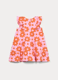 Vestito a balze in jersey di cotone bimba