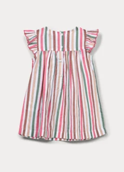 Vestito a righe in puro cotone bimba