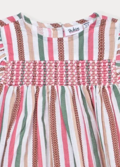 Vestito a righe in puro cotone bimba