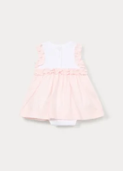 Vestito-body in jersey di cotone stretch neonata