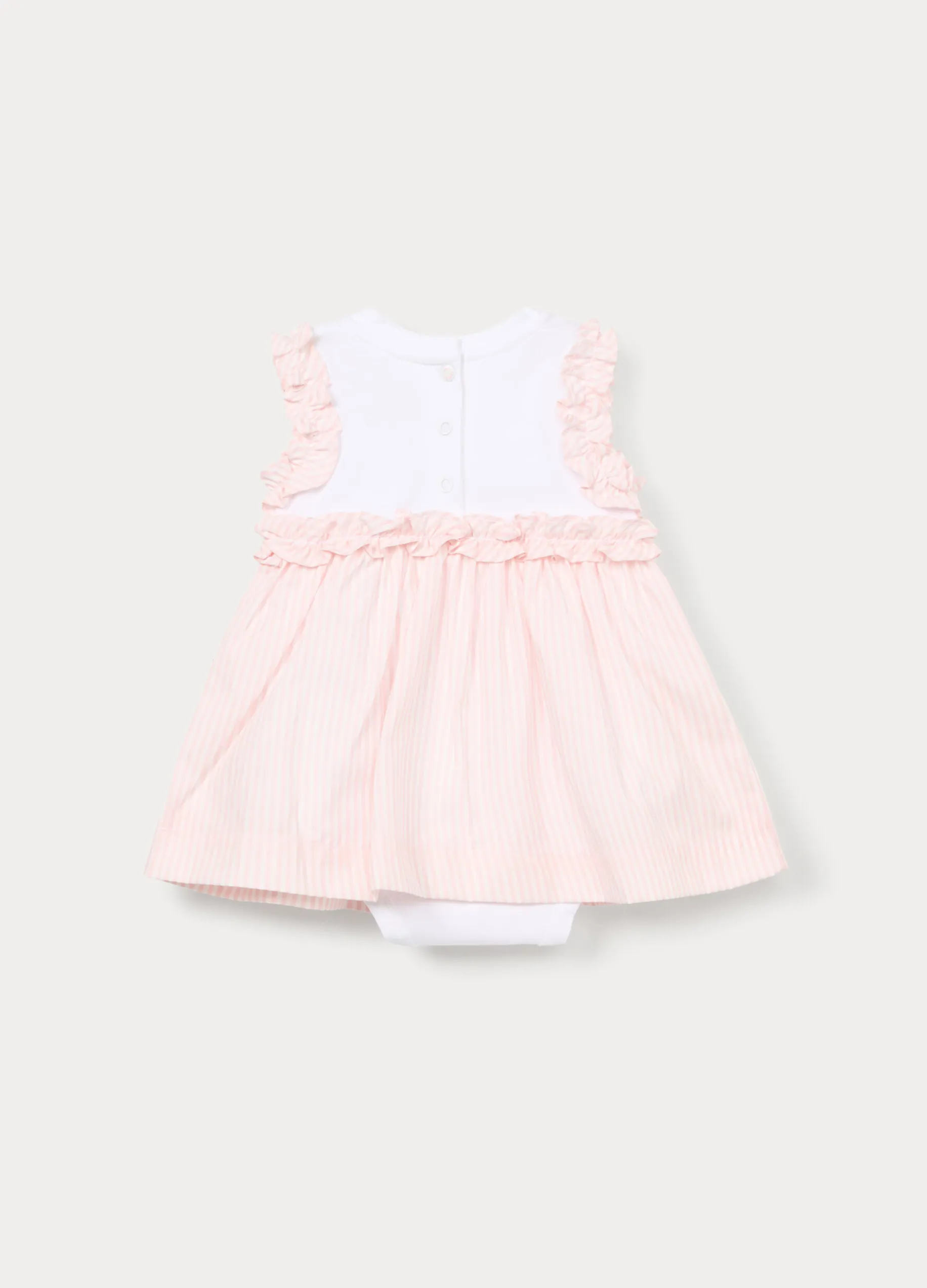 Vestito-body in jersey di cotone stretch neonata