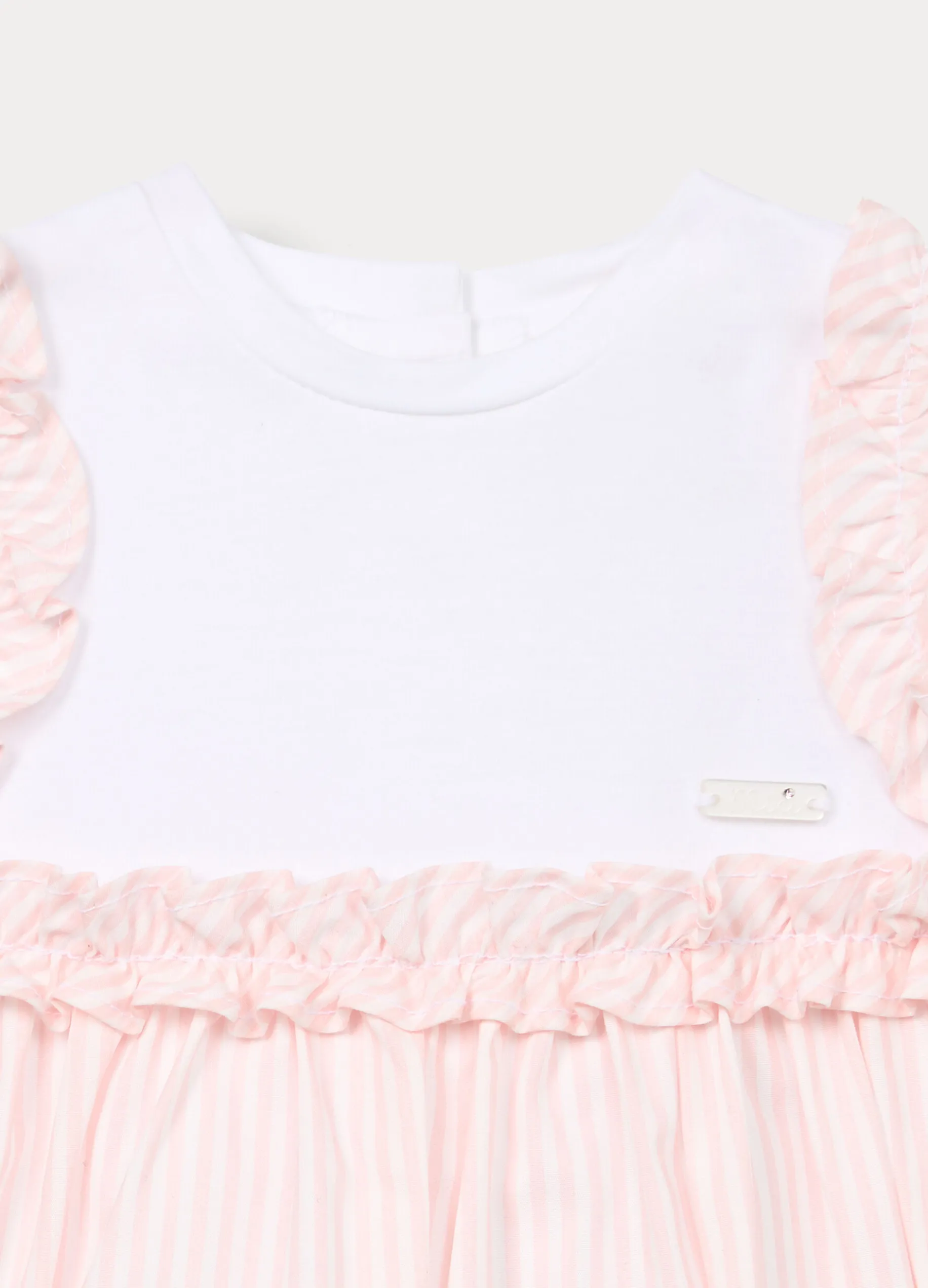 Vestito-body in jersey di cotone stretch neonata