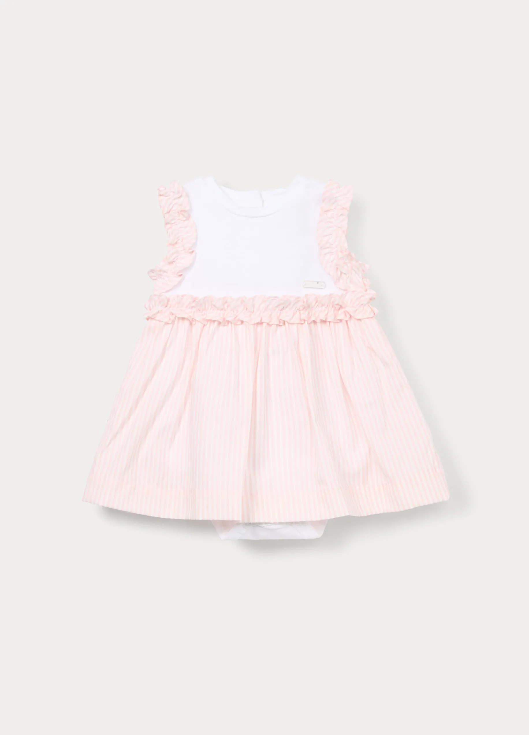 Vestito-body in jersey di cotone stretch neonata
