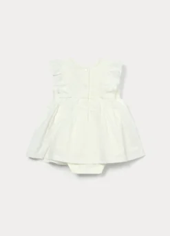 Vestito-body in jersey di cotone stretch neonata