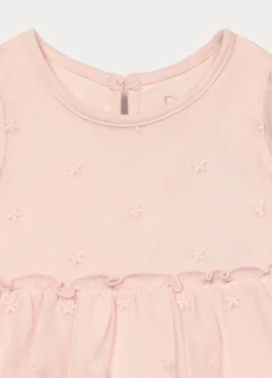 Vestito-body in jersey di cotone stretch neonata