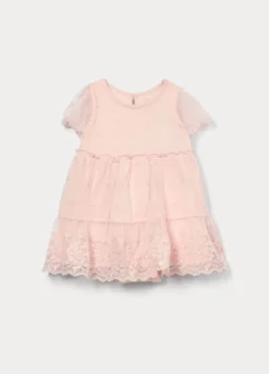 Vestito-body in jersey di cotone stretch neonata