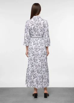 Vestito chemisier con colletto classico in puro cotone donna
