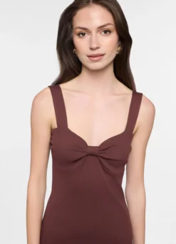 Vestito corto in costina di cotone stretch donna