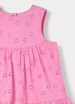 Vestito in puro cotone Sangallo bimba