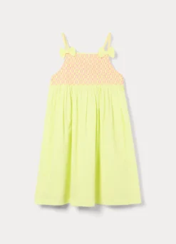 Vestito in puro cotone seersucker bambina