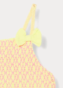 Vestito in puro cotone seersucker bambina