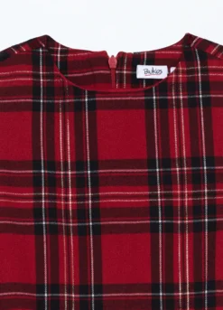 Vestito in twill a quadri bambina