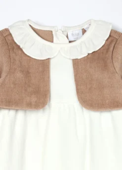 Vestito in velluto con scaldacuore neonata