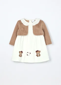 Vestito in velluto con scaldacuore neonata