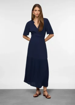 Vestito lungo crinkle donna