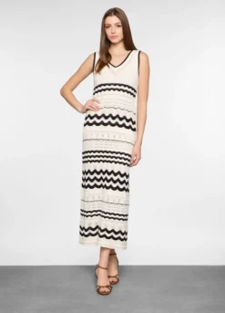 Vestito lungo crochet in puro cotone donna