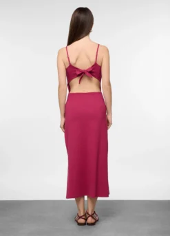 Vestito lungo fitted in jersey di cotone stretch donna