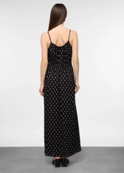 Vestito lungo fitted in misto lino donna