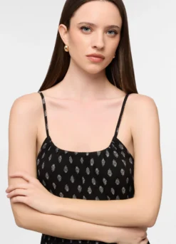 Vestito lungo fitted in misto lino donna