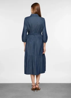 Vestito lungo in chambray di puro cotone donna