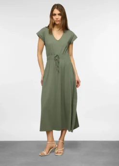 Vestito lungo in jersey di cotone stretch donna