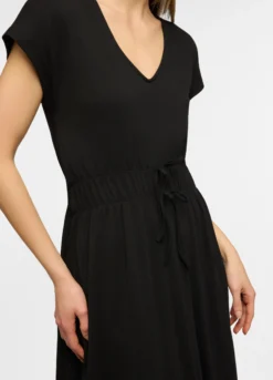 Vestito lungo in jersey di cotone stretch donna