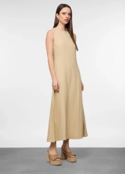 Vestito lungo misto lino donna