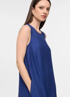 Vestito lungo smanicato fit over donna