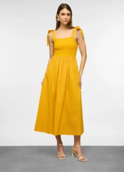 Vestito lungo smanicato fit regular in puro cotone donna