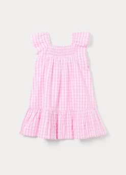 Vestito misto cotone seersucker bambina
