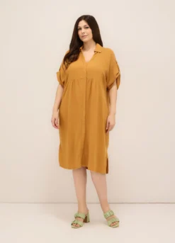 Vestito misto lino donna