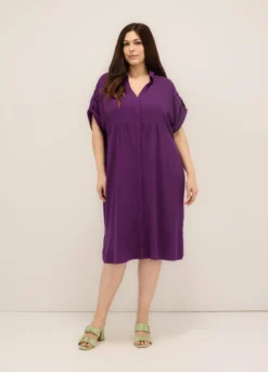 Vestito misto lino donna