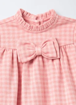 Vestito misto viscosa a quadri neonata