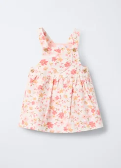 Vestito-salopette in costina di velluto neonata