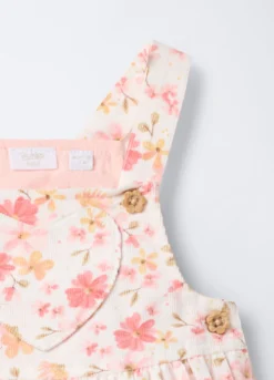 Vestito-salopette in costina di velluto neonata