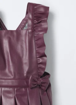 Vestito salopette in eco pelle bimba