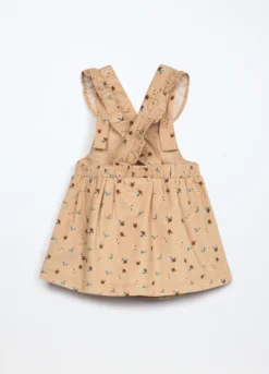 Vestito salopette in velluto a coste di puro cotone neonata
